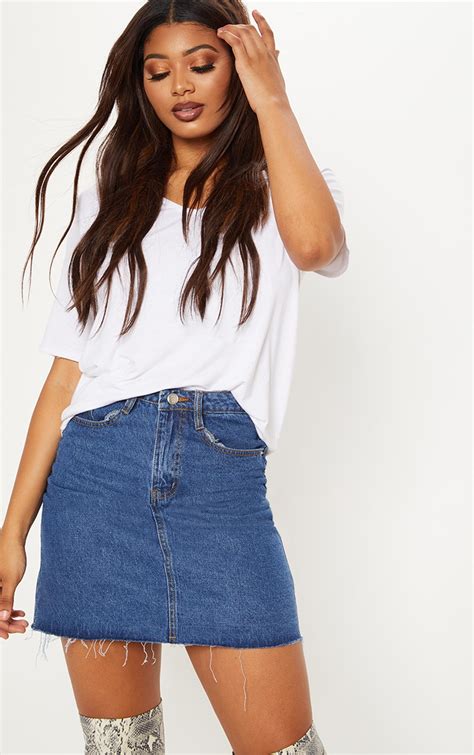 high waist jean skirt.